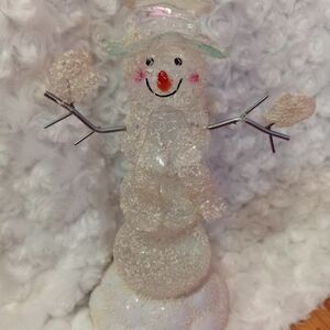Glittering Snowman Holiday Ornament